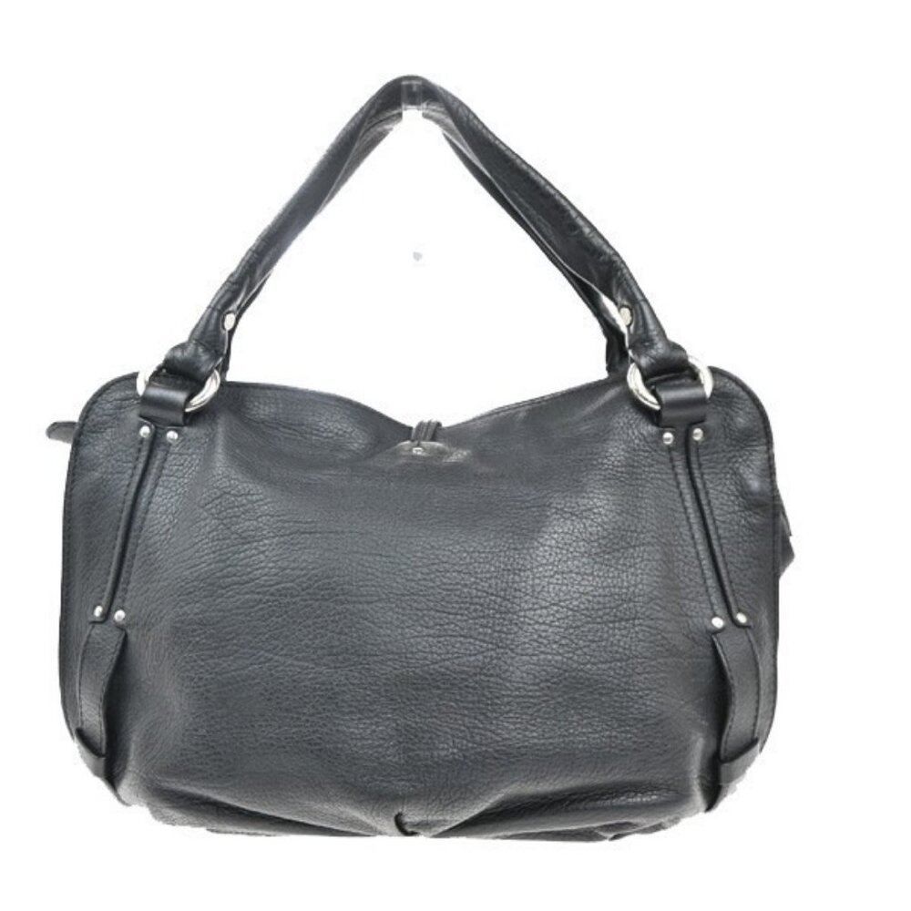 CELINE Logo Bittersweet Hobo Shoulder Tote Hand Bag Leather Black SHW 75RL829 - Picture 2 of 15